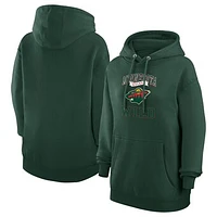 Women's G-III 4Her by Carl Banks Olive Minnesota Wild Team Logo Tri-Blend Fleece Pullover Hoodie