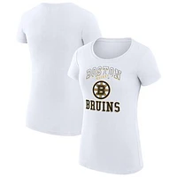Women's G-III 4Her by Carl Banks Boston Bruins Team Logo Graphic Fitted T-Shirt