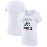 Women's G-III 4Her by Carl Banks White Colorado Avalanche Team Logo Graphic Fitted T-Shirt