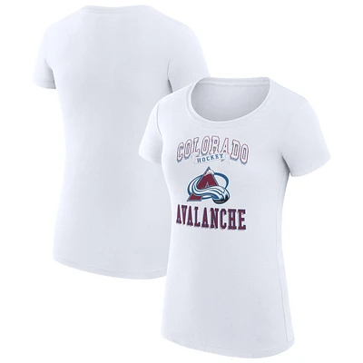 Women's G-III 4Her by Carl Banks White Colorado Avalanche Team Logo Graphic Fitted T-Shirt