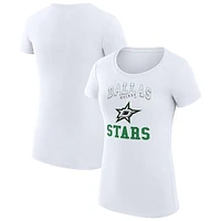 Women's G-III 4Her by Carl Banks White Dallas Stars Team Logo Graphic Fitted T-Shirt
