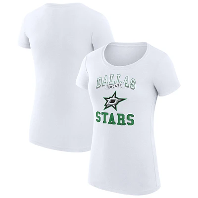 Women's G-III 4Her by Carl Banks White Dallas Stars Team Logo Graphic Fitted T-Shirt