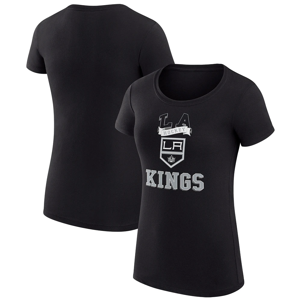 Women's G-III 4Her by Carl Banks Los Angeles Kings Team Logo Graphic Fitted T-Shirt