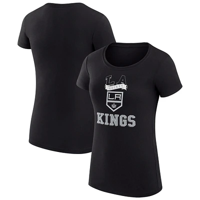 Women's G-III 4Her by Carl Banks Los Angeles Kings Team Logo Graphic Fitted T-Shirt