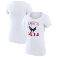 Women's G-III 4Her by Carl Banks White Washington Capitals Team Logo Graphic Fitted T-Shirt
