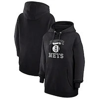 Women's G-III 4Her by Carl Banks Black Brooklyn Nets Graphic Fleece Pullover Hoodie