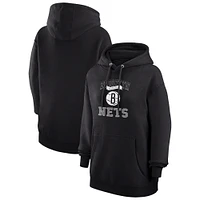 Women's G-III 4Her by Carl Banks Black Brooklyn Nets Graphic Fleece Pullover Hoodie