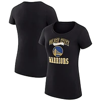 Women's G-III 4Her by Carl Banks Black Golden State Warriors Team Logo Fitted T-Shirt