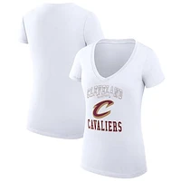 Women's G-III 4Her by Carl Banks Cleveland Cavaliers Team Logo Fitted V-Neck T-Shirt