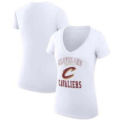 Women's G-III 4Her by Carl Banks Cleveland Cavaliers Team Logo Fitted V-Neck T-Shirt