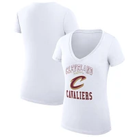 Women's G-III 4Her by Carl Banks Cleveland Cavaliers Team Logo Fitted V-Neck T-Shirt
