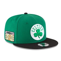 Men's New Era Kelly Green Boston Celtics 2024 NBA Finals Side Patch Two-Tone 9FIFTY Snapback Hat