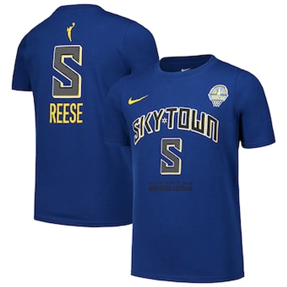 Youth Nike Angel Reese Blue Chicago Sky Draft Rebel Edition Name & Number T-Shirt