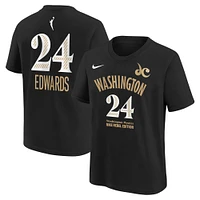 Youth Nike Aaliyah Edwards Black Washington Mystics Draft Rebel Edition Name & Number T-Shirt