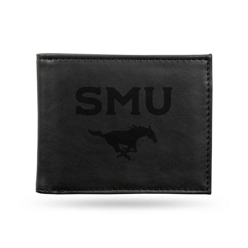 Black SMU Mustangs Billfold Wallet