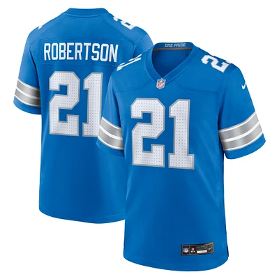 Men's Nike Amik Robertson  Blue Detroit Lions Game Jersey