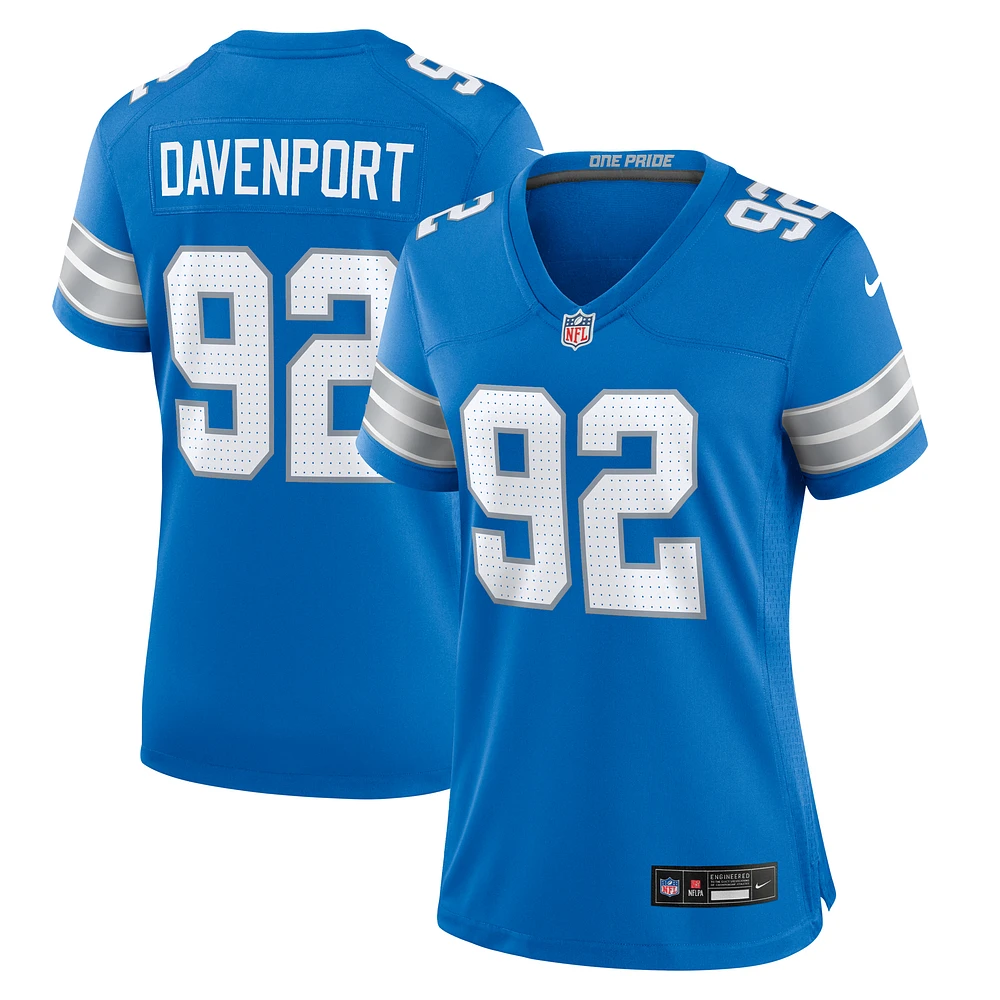 Women's Nike Marcus Davenport  Blue Detroit Lions Team Game Jersey