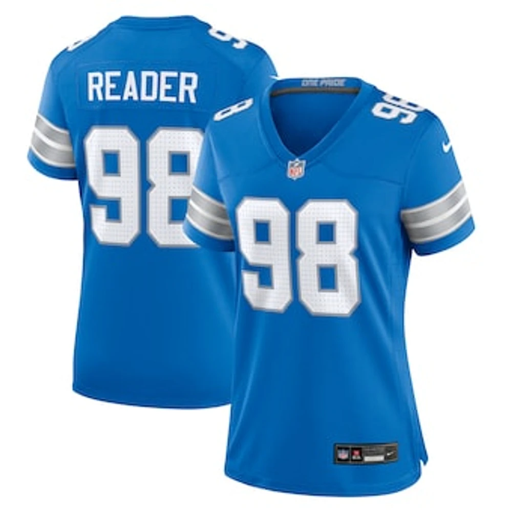 Women's Nike D.J. Reader  Blue Detroit Lions Team Game Jersey