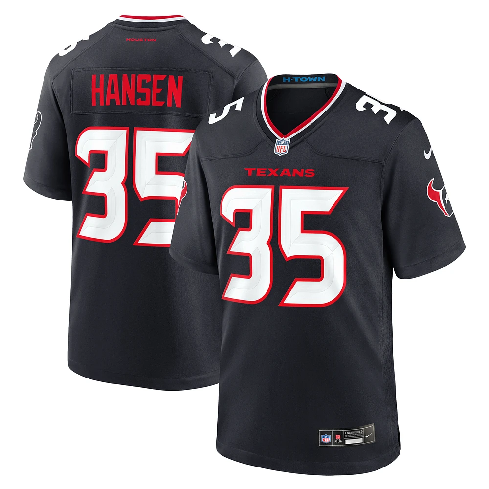 Men's Nike Jake Hansen  Navy Houston Texans Team Game Jersey