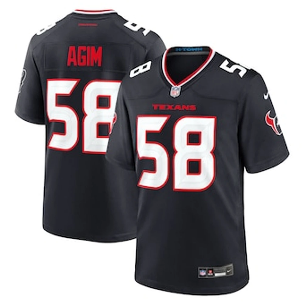 Men's Nike McTelvin Agim  Navy Houston Texans Team Game Jersey