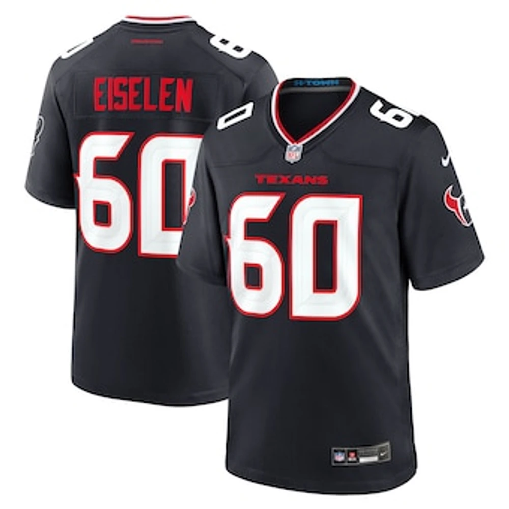 Men's Nike Dieter Eiselen  Navy Houston Texans Team Game Jersey