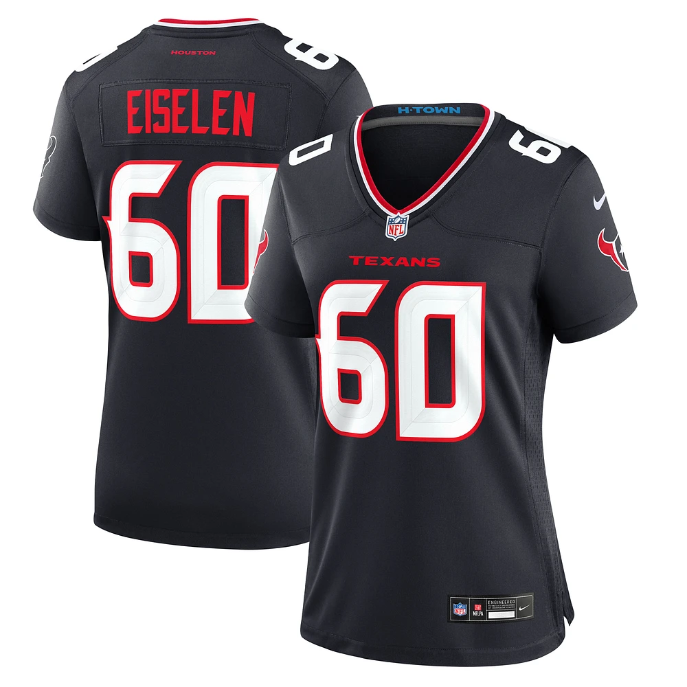 Women's Nike Dieter Eiselen  Navy Houston Texans Team Game Jersey