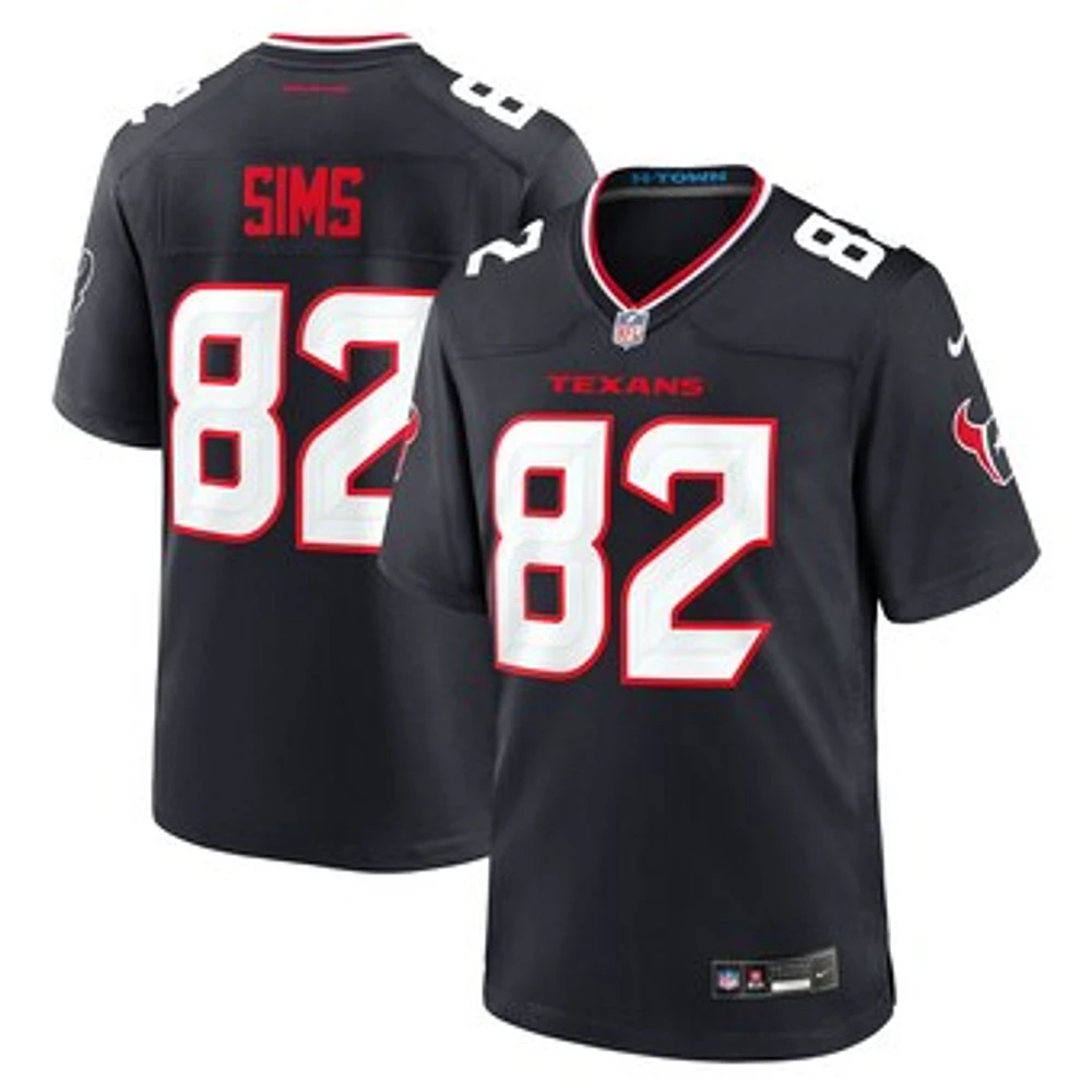 Men's Nike Steven Sims  Navy Houston Texans Team Game Jersey