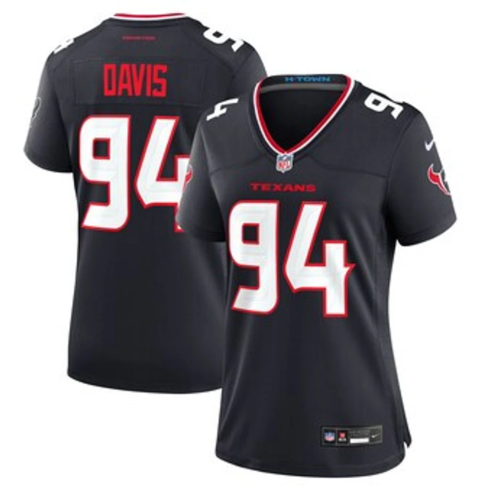 Women's Nike Khalil Davis  Navy Houston Texans Team Game Jersey