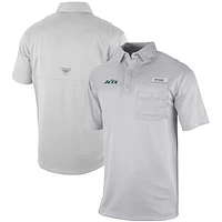 Men's Columbia Gray New York Jets Omni-Wick Flycaster Pocket Polo