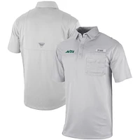 Men's Columbia Gray New York Jets Omni-Wick Flycaster Pocket Polo