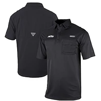 Men's Columbia Black New York Jets Omni-Wick Flycaster Pocket Polo