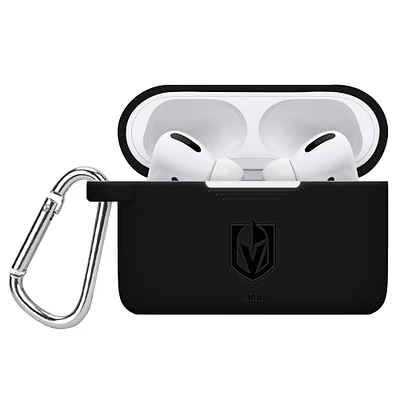 Black Vegas Golden Knights Debossed Silicone Airpods Pro Case Cover