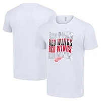 Men's Starter White Detroit Red Wings Four Team Name Logo T-Shirt