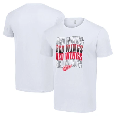 Men's Starter White Detroit Red Wings Four Team Name Logo T-Shirt