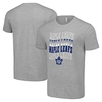 Men's Starter Heather Gray Toronto Maple Leafs Four Team Name Logo T-Shirt