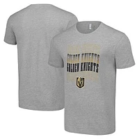 Men's Starter Heather Gray Vegas Golden Knights Four Team Name Logo T-Shirt