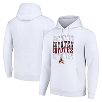 Men's Starter White Arizona Coyotes Four Team Name Logo Fleece Pullover Hoodie