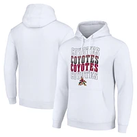 Men's Starter White Arizona Coyotes Four Team Name Logo Fleece Pullover Hoodie