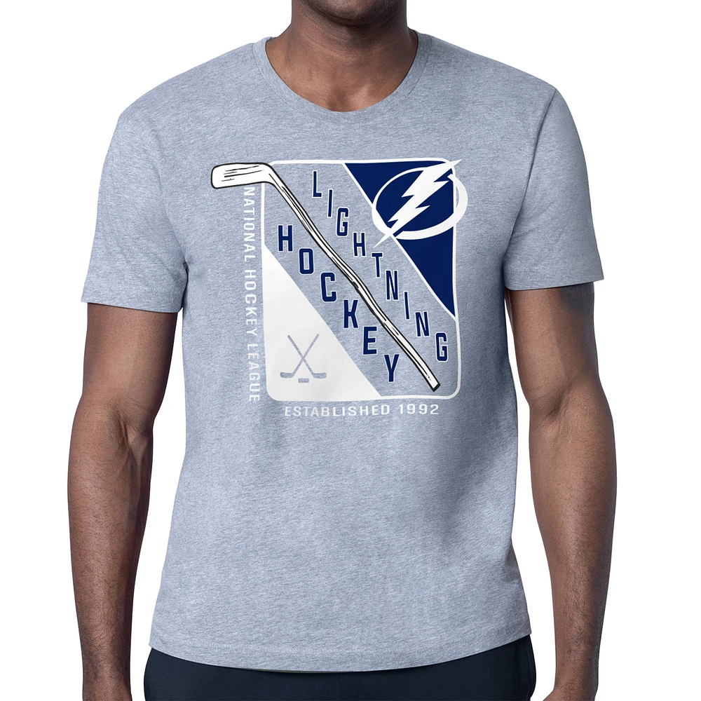 Men's Starter Heather Gray Tampa Bay Lightning Shield Graphic T-Shirt