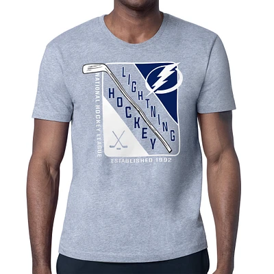 Men's Starter Heather Gray Tampa Bay Lightning Shield Graphic T-Shirt