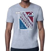 Men's Starter Heather Gray Colorado Avalanche Shield Graphic T-Shirt