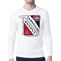 Men's Starter White Montreal Canadiens Shield Long Sleeve Graphic T-Shirt