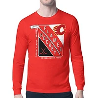 Men's Starter Calgary Flames Shield Long Sleeve Graphic T-Shirt