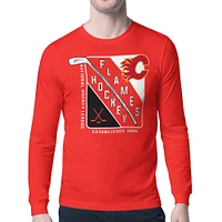 Men's Starter Calgary Flames Shield Long Sleeve Graphic T-Shirt
