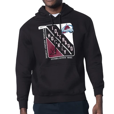 Men's Starter Black Colorado Avalanche Shield Logo Pullover Hoodie
