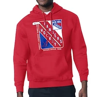 Men's Starter Red New York Rangers Shield Logo Pullover Hoodie