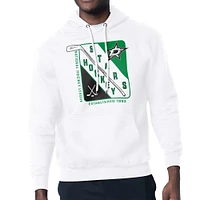 Men's Starter White Dallas Stars Shield Logo Pullover Hoodie