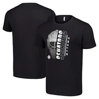Men's Starter Black Ottawa Senators Half Helmet Logo T-Shirt