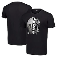 Men's Starter Black Anaheim Ducks Half Helmet Logo T-Shirt