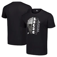 Men's Starter Black Anaheim Ducks Half Helmet Logo T-Shirt